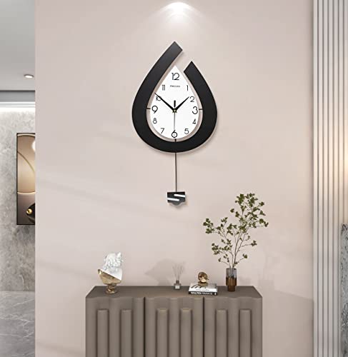 Jtwalclock Decorative Wall Clock For Living Room Decor Big Pendulum Modern Wall Clocks For Kitchen Bedroom Bathroom Extra Non Ticking Silent Wall Clock Battery Operated For Home 31.5 Inch Wall Clocks #TOP2