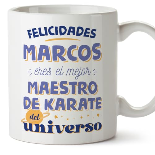 MUGFFINS Tazas Personalizadas para MAESTRO DE KARATE hombre - En Español - Mejor del universo - 11 oz / 330 ml - Regalo Personalizable original y divertido
