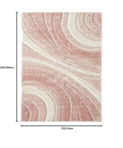 Image of Soft Shaggy Carpet 5x8 Feet - Ultra Plush, Non-Slip, High Pile 2 Inch Microfiber Rug for Bedroom, Living Room, Kids Room & Office - Modern Cozy Floor D�cor (Peach Ivory C)