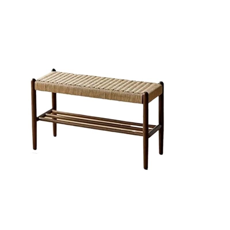 Banc à chaussures en bois de cerisier pour organiser votre entrée avec style