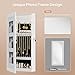 Bonnlo Jewelry Armoire with Photo Frame, 23.62 x 11.81 x 3.55 inch, Small Storage Jewelry Cabinet Organizer, Wall Mount (White)，Chic Bedroom Furniture & Gift for Women