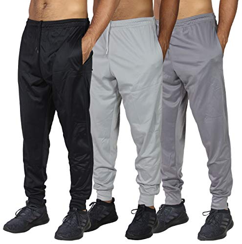 3 Pack: Mens Sweatpants Joggers Track Pants Athletic Workout Gym Apparel Training Fleece