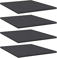 Vista 54 de 4 tableros de repuesto para estanterías, paneles de repuesto de aglomerado, unidades de almacenamiento, estantes organizadores, color gris hormigón