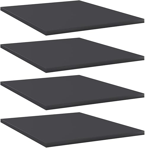 Miniatura 583 de Juego de 4 tableros de estantería, paneles de repuesto, unidades de almacenamiento, estantes de exhibición organizadores, gris hormigón, 31.5 x 11.8