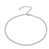 Hohe Qualität: eindrucksvolles Fußkettchen aus 925er Sterlingsilber mit einfachen Gliedern.