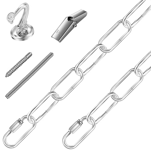 Image of 6 Ft Heavy Duty Hanging Chain Kit for Lighting Fixture (Chrome) | for Lighting Fixture, Chandelier, Pendant, Lantern, Swag Lamp, Plant /Flower Basket, Bird Feeder