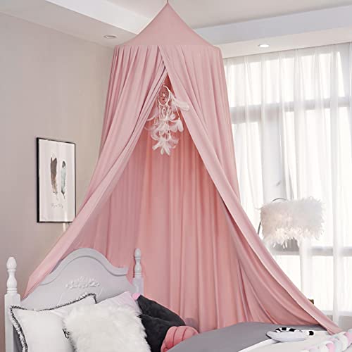 Extra Large Kids Bed Canopy For Girls Boys Bedroom Decor,Crib Canopy Nursery Canopy Hanging Canopy Blocking Light Canopy Reading Nook Canopy (Beige Pink) #TOP21