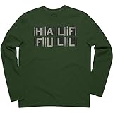 Life is good Men's Crusher Long Sleeve Half Full T-Shirt (Woodsy Green)