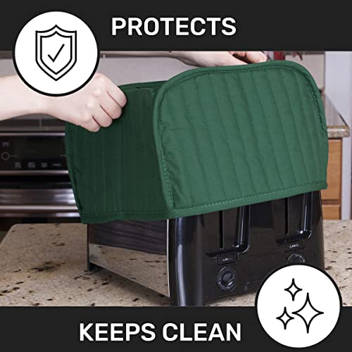 RITZ-Polyester-Cotton-Quilted-Four-Slice-Toaster-Appliance-Cover-Dust-and-Fingerprint-Protection-Machine-Washable-Dark-Green