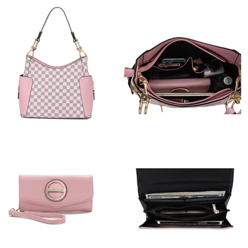 Image of J'OMOR by Mia Set Hobo Bag for Women & Wristlet Wallet, PU Leather Designer Handbag Purse Shoulder Strap