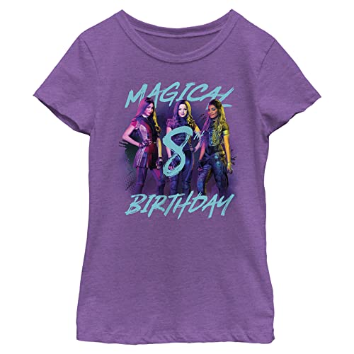 Disney girls Disney Descendants 3 Magical 8th Birthday Short Sleeve Tee T Shirt Purple Berry X-Small US