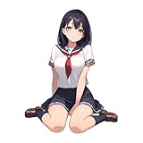 PYRMXQ 13cm かわいいアニメの女の子おかしい車のステッカーの水差しの荷物の自動ボディ オートバイの創造的な落書きのビニールの装飾のステッカー (C)