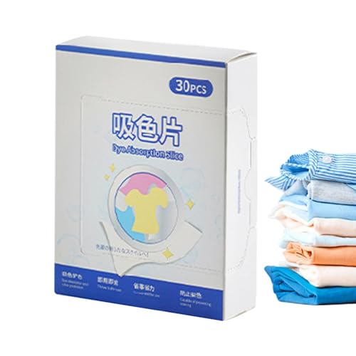 Láminas atrapa color para la colada | In-Wash 30 piezas delicadas portátiles, hojas absorbentes de color, para edredones de lana, algodón, lino, en y a mano