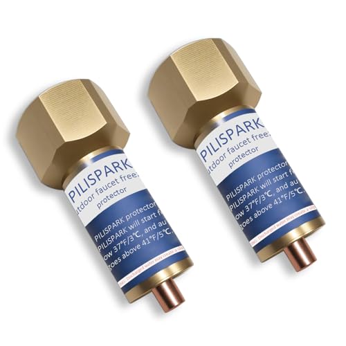 PILISPARK 2 Packs Outdoor Faucet Freeze Protection,Brass Freeze Proof Outdoor Faucets Protector for Faucets in Freezing Temperatures,Replacement Outdoor Faucet Covers for Winter for 3/4-Inch Threads