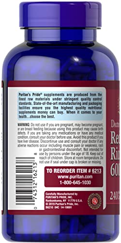 Puritan's Pride Red Yeast Rice 600 Mg, 240 Count #TOP2