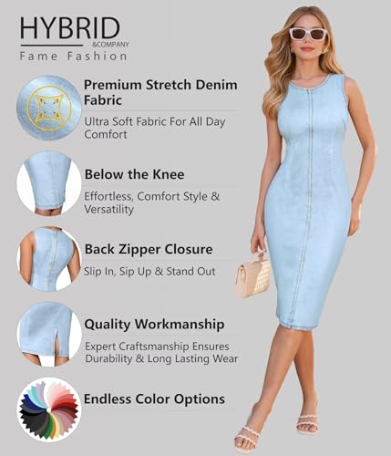 Image of Hybrid & Company Women's Sleeveless Denim Dress