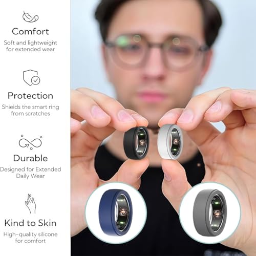 Image of 4 Pcs Smart Ring Cover, Ring Protector, Ring Cover for Smart Rings, Suitable for Men & Women, Gym, Workout, Wear