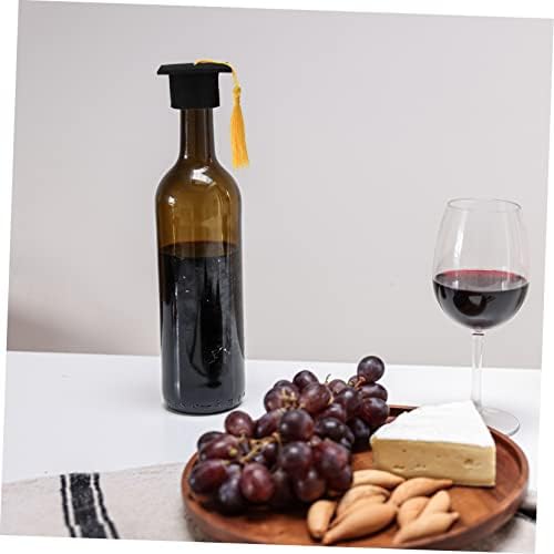 NOLITOY 6pcs Miniature Graduation Cap Dining Room Decor for Table Minature Gifts Graduation Party Supplies Doctoral Bottle Cover Cake Ornament Black Formal Gown Wide Brim Hat Dining Table