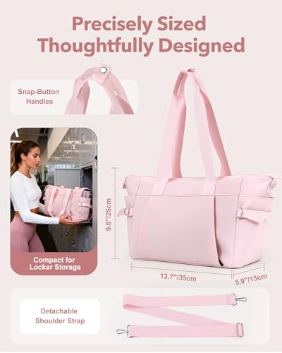 Image of Small Gym Bag for Women, Lightweight Mini Duffle Bag with Wet Compartment, Perfect as a Travel Carry On or Crossbody Weekender for Sport, Workout & Dance