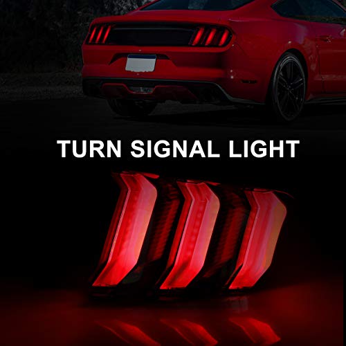 Nixon Offroad Led Tail Lights Assembly For 2015-2023 Ford Mustang, Euro Style Led Mustang Tail Lights Pair W/Sequential Turn Signals, Led Brake Lights/Drl, Driver And Passenger Sides (Clear Lens) #TOP7
