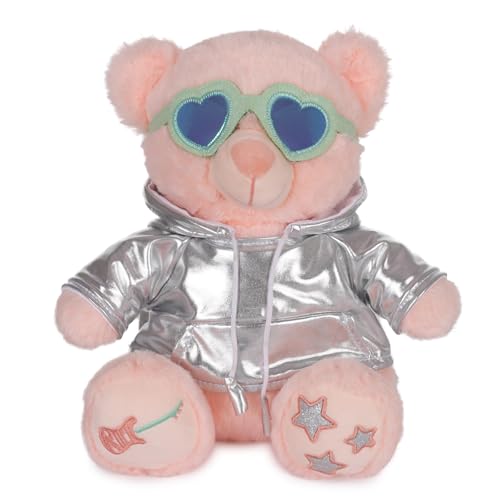 Image of Mirada Rockstar Teddy Bear Soft Plush Toy | Silver Stuffed Animal for Kids, Boys & Girls | Soft Teddy Bear, Stuffed Animals, Cute Soft Toys, Cuddle Toy, Baby Gift, Gift Item, Room Decor Plush | 25cm