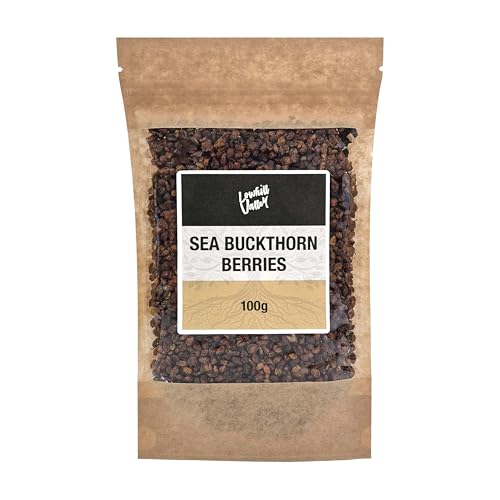Lowhill Valley Sea Buckthorn Berries Whole Berries 100% Pure Hippophae Rhamnoides for Herbal Tea Non-GMO Natural Hand-Packed Embrace the Power of Nature 100g