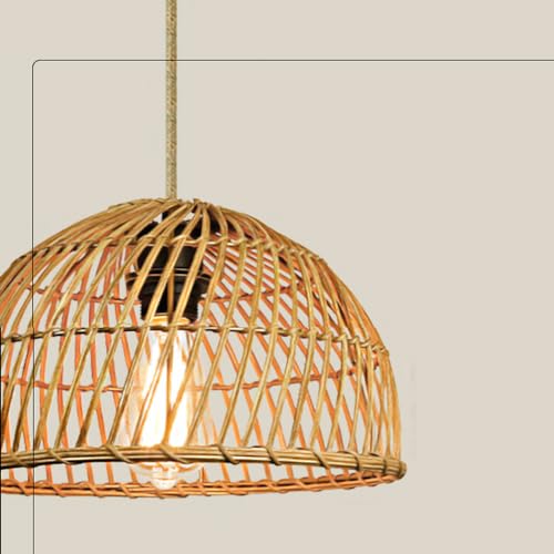 Lámpara de bambú para iluminar la mesa de comedor o isla de cocina 7