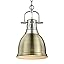 Pewter with Aged Brass Shade