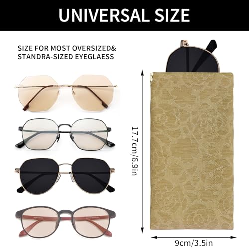 Image of Double Eyeglass Case Soft Dual Glasses Case for Women Men Travel Squeeze Top Sunglasses Cases Eyeglasses Pouch