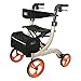 Produktbild H.Slay gehwagen für senioren Verstellbarer Leichter Aluminium-Rollator Set klappbarer Einkaufstrolley Einkaufswagen mit bequemem Sitz und Tragetasche, Blue