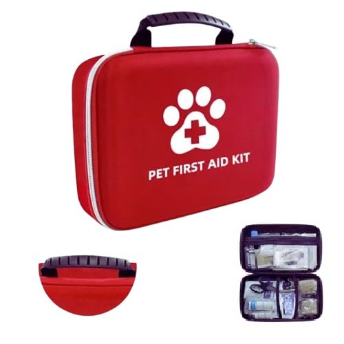 PAWSPLAY Pet First Aid Kit for Dogs & Cats, 101-Piece Emergency Kit with Bandages, Wound Care, Tick Remover, Nail Clipper, Portable Waterproof Travel Kit for Hiking, Camping, Car & Home Safety