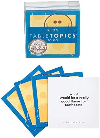 Table Topics TO GO Kids - 40 Conversation Cards for Kids, Family Game Night, Family Dinner, Road Trip - Great Gift for Kids to Start a Fun Memorable Conversation