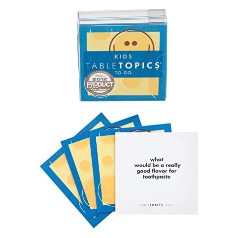 TableTopics Kids To Go - 40 Conversation Cards for Quality Family Time, Game to Have Fun Talking with Kids, Delightful Stocking Stuffer Cover