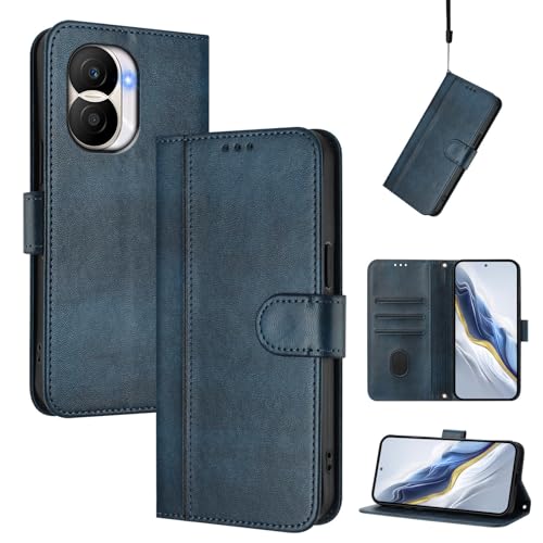 Pzwoxukhov Compatible with Honor X40i 5G Case Cover,Compatible with Honor X40i 5G with Card Slot,Stand Holder,PU Leather flip Shockproof Case Cover Blue