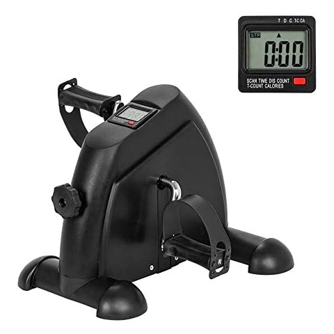 Portable Under Desk Exercise Pedal Bike for Legs and Arms, Durable Leg and Arm Recovery Medical Exerciser with LCD Display (Black) Cover