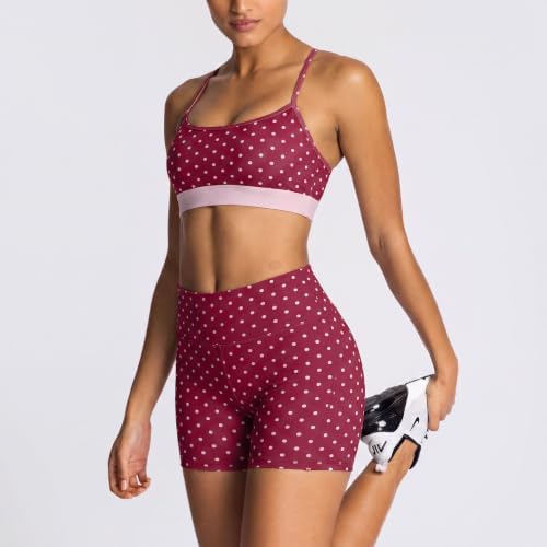 Polka Dot Workout Sets for Women Yoga Pilates Outfits Gym Matching Sets M — view 4