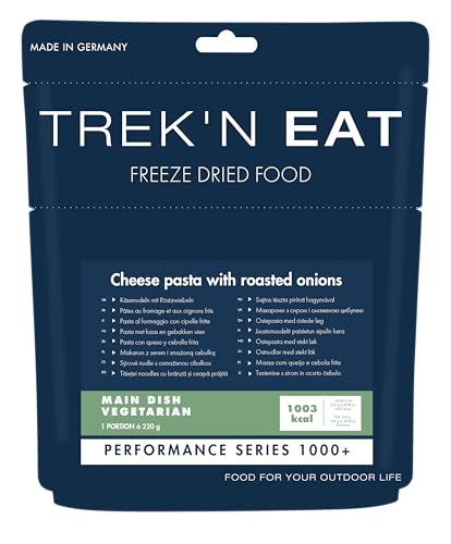 TREK'N EAT Käsenudeln mit Röstzwiebeln PS1000+ – Kalorienreiche Outdoor-Mahlzeit für Expeditionen, Trekking & Notfallvorsorge