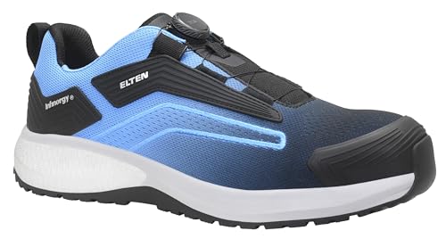 ELTEN Zapatos de Seguridad Tornado XXSW Boa Black-Blue Low ESD S1PS para Hombre y Mujer, Puntera de Carbono, Ligeros, Transpirables, Azul, 37 EU