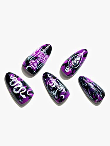 GLAMERMAID Press on Nails medium Almond Mystic Guidance