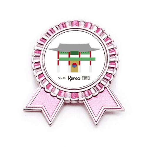 Badge Buk de Corée du Sud rose en métal de taille M en forme de médaille du gagnant
