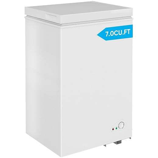 TABU 7.0 Cu. Ft. Compact Chest Freezer, Freestanding Deep Freezer, White