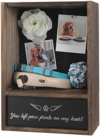 J JACKCUBE DESIGN Pet Memorial Shadow Box, Memorial Gift Frame Pet Urn for Ashes Display Case for Dogs & Cats Remembrance Memory Keepsake -MK1077A