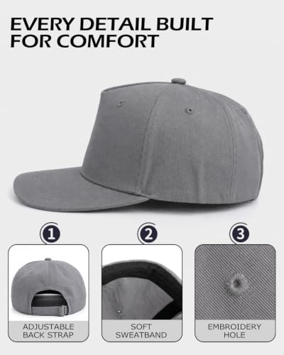Image of Zylioo XXL Baseball Cap for Big Heads, 5 Panel Snapback Hat | Roomier 62 cm Fit-Deeper front profile gives fuller head shapes a secure feel without riding high or squeezing.