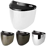 Chern Yueh ヘルメットバイザー 3スナップ オートバイ用 ユニバーサル (Clear)