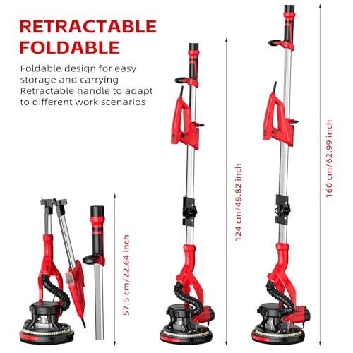Red 9-Speed Drywall Sander with LED