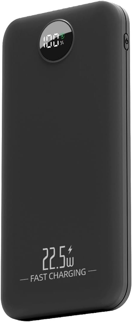 Slim Power Bank, 10000mah Fast Charging Portable Charger, PD 22.5W USB-C in/Out Battery Pack with LED Display, Compatible with iPhone 17/16/15/14, Google Android