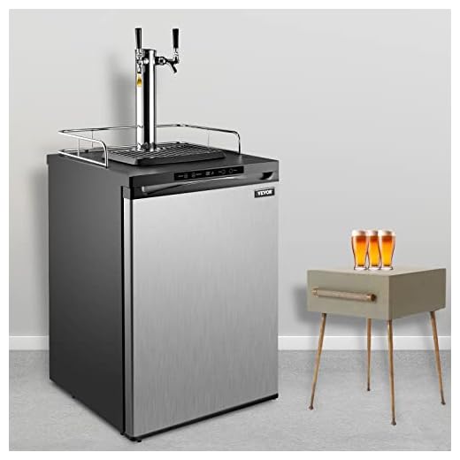 VEVOR Kegerators Beer Dispenser, Full Size Beer Kegerator Refrigerator, Double Taps Direct Draw Beer Dispenser w/LED Display, 23-83℉ Adjustable Dual Kegerator w/Complete Accessories, Stainless Steel
