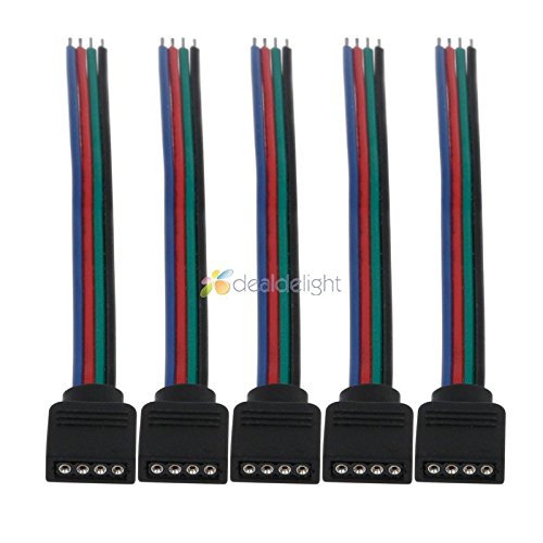 Gimax wholesale 100 PCS 4 PIN Female RGB Connector Cable For 3528 5050 SMD LED Strip DIY