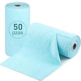 BALYSTOK Rollo de Toallas de Microfibra, Trapos de Cocina, Paquete 50, 25 x 25 cm, Ultraabsorbentes, Reutilizables, Sin...