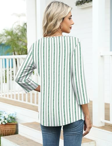 Image of LOMON Womens 3 /4 Length Sleeve T Shirts Asymmetrical Neck Tops Business Blouses for Women Fashion 2026